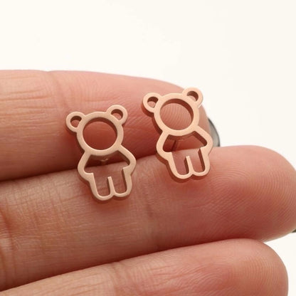 1 Pair Casual Minimalist Butterfly Umbrella Snowflake Asymmetrical Plating Hollow Out 304 Stainless Steel 18K Gold Plated Ear Studs