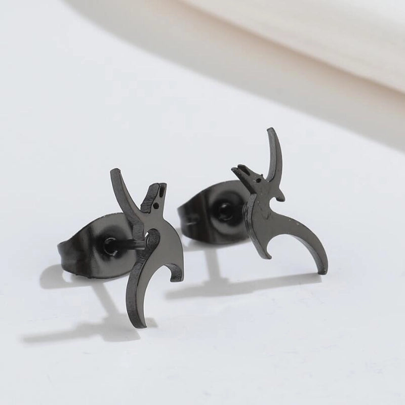 1 Pair Minimalist Dinosaur Plating 304 Stainless Steel 18K Gold Plated Ear Studs