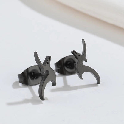 1 Pair Minimalist Dinosaur Plating 304 Stainless Steel 18K Gold Plated Ear Studs