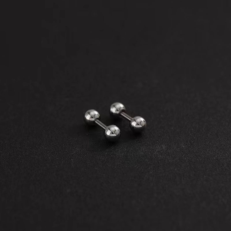 1 Pair Minimalist Round 304 Stainless Steel 18K Gold Plated Ear Studs