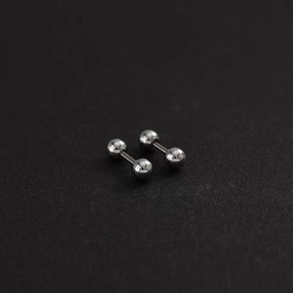 1 Pair Minimalist Round 304 Stainless Steel 18K Gold Plated Ear Studs