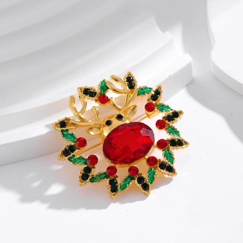 IG Style Cartoon Style Minimalist Tree Snowman Snowflake Alloy Enamel Inlay Rhinestones Unisex Brooches