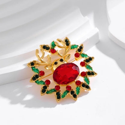 IG Style Cartoon Style Minimalist Tree Snowman Snowflake Alloy Enamel Inlay Rhinestones Unisex Brooches