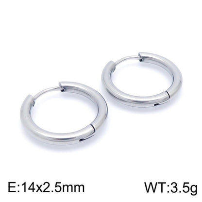 1 Pair Streetwear Solid Color Titanium Steel 18K Gold Plated Hoop Earrings