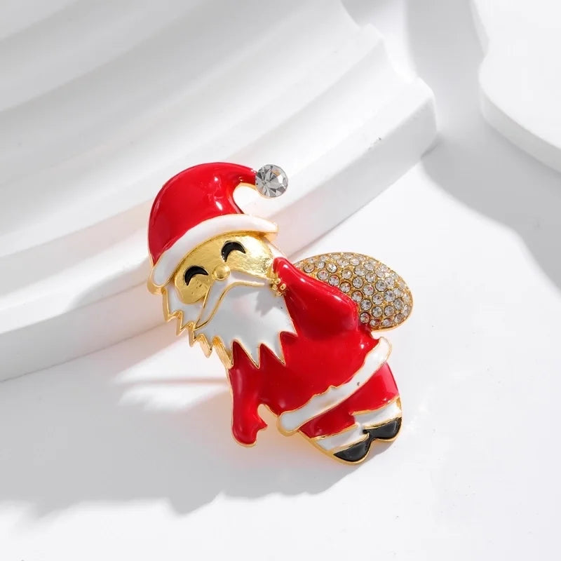 IG Style Cartoon Style Minimalist Tree Snowman Snowflake Alloy Enamel Inlay Rhinestones Unisex Brooches