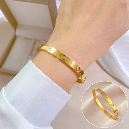 Korean East Asia Symbol Titanium Steel Electroplating Bangles