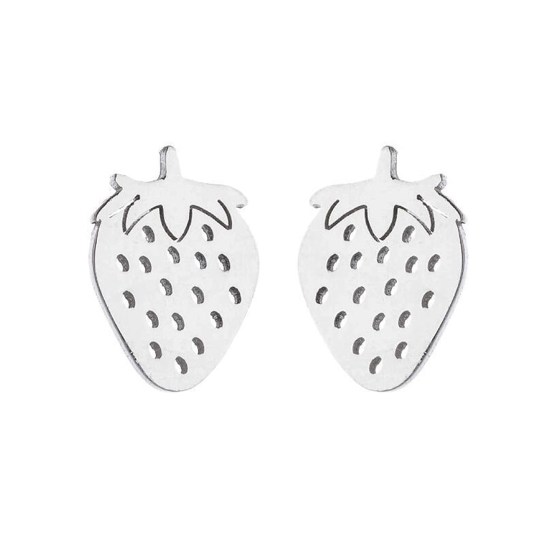 1 Pair Fashion Strawberry Plating 304 Stainless Steel 18K Gold Plated Ear Studs