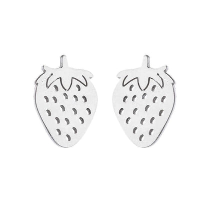 1 Pair Fashion Strawberry Plating 304 Stainless Steel 18K Gold Plated Ear Studs