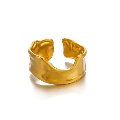 3 Pieces Basic Classic Style Geometric Leaf Stainless Steel Plating Open Rings