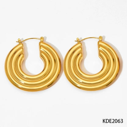 1 Pair Modern Style Minimalist Classic Style U Shape Plating 304 Stainless Steel 16K Gold Plated White Gold Plated Gold Plated Earrings