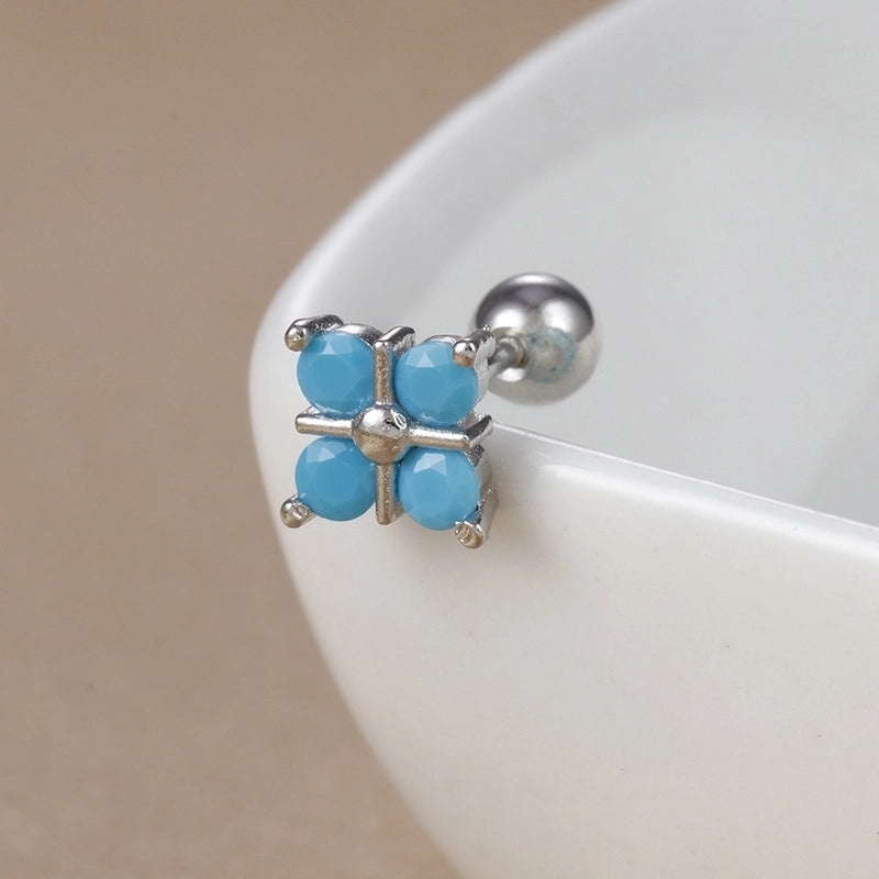 1 Piece Ear Cartilage Rings & Studs IG Style Ice Cream Heart Shape Candy 304 Stainless Steel Inlay Zircon 18K Gold Plated Ear Cartilage Rings & Studs