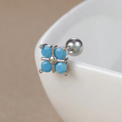 1 Piece Ear Cartilage Rings & Studs IG Style Ice Cream Heart Shape Candy 304 Stainless Steel Inlay Zircon 18K Gold Plated Ear Cartilage Rings & Studs