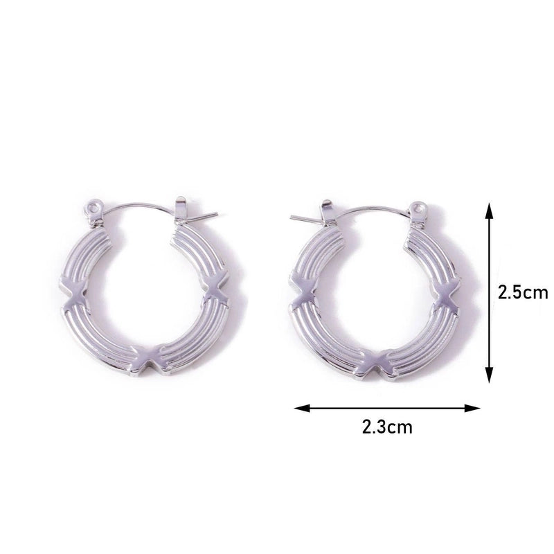 1 Pair Minimalist Geometric 304 Stainless Steel 18K Gold Plated Earrings