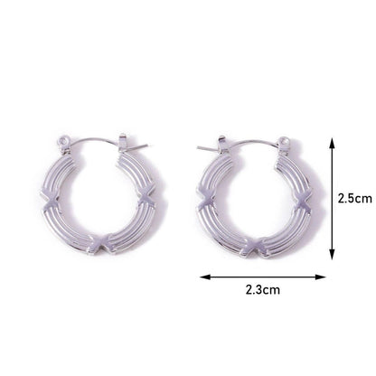 1 Pair Minimalist Geometric 304 Stainless Steel 18K Gold Plated Earrings