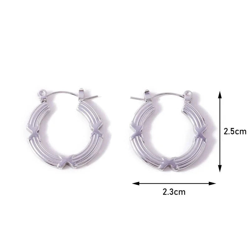 1 Pair Minimalist Geometric 304 Stainless Steel 18K Gold Plated Earrings