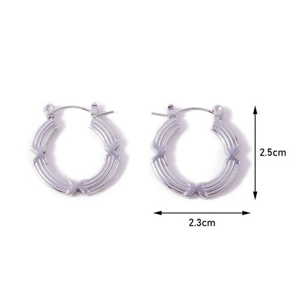 1 Pair Minimalist Geometric 304 Stainless Steel 18K Gold Plated Earrings