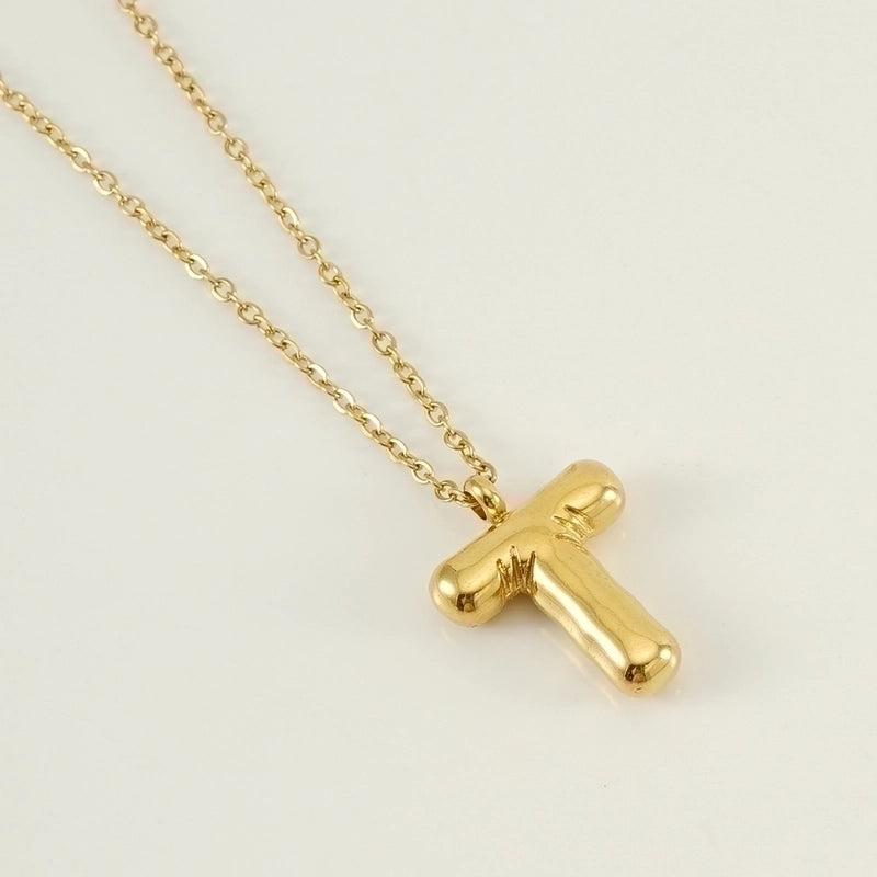 304 Stainless Steel 18K Gold Plated Casual Cute Plating Letter Titanium Steel Pendant Necklace