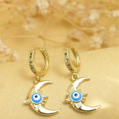 1 Pair Elegant Minimalist Cross Life Tree Plating Copper Zircon Drop Earrings