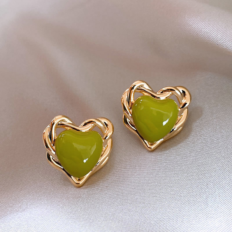 2 Pieces Minimalist Round Ellipse Geometric Copper Electroplating Earrings