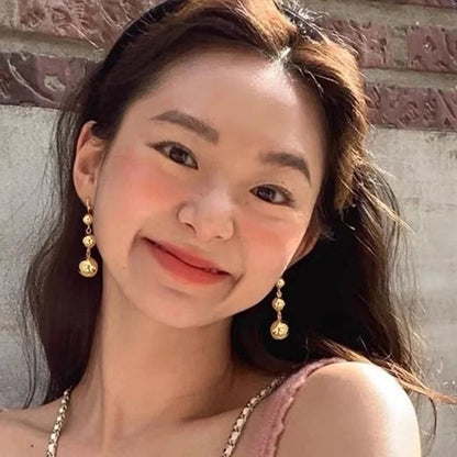 1 Pair Ig Style Minimalist Round Solid Color Plating Copper Drop Earrings