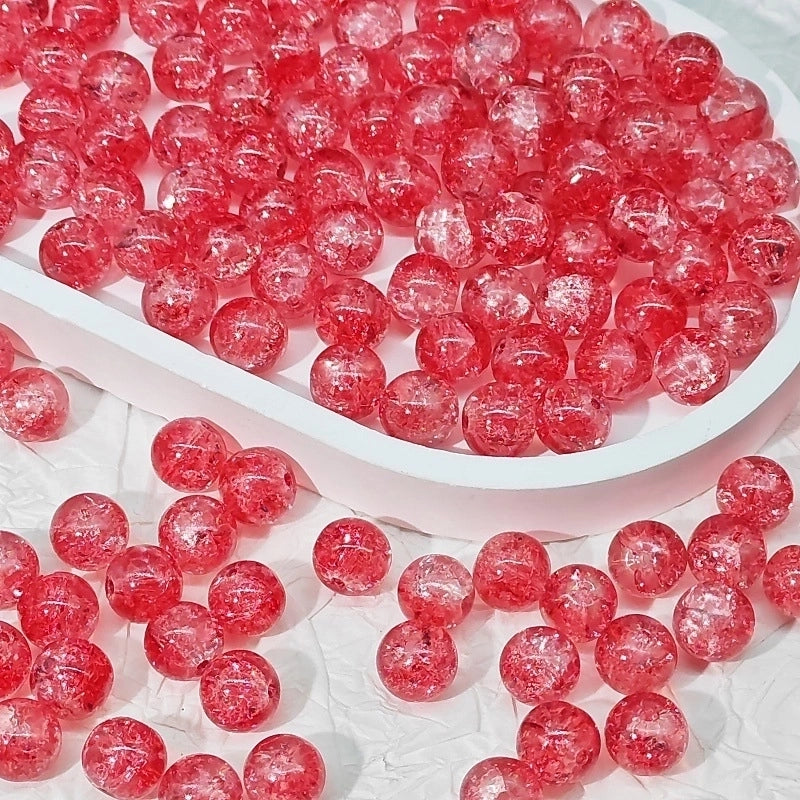 50 PCS/Package Diameter 10mm Diameter 8mm Glass Crackle Glass Beads Round Jewelry Accessories