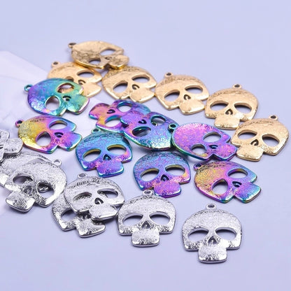 2 Pieces Minimalist Classic Style Skull 304 Stainless Steel Plating Pendant Necklace