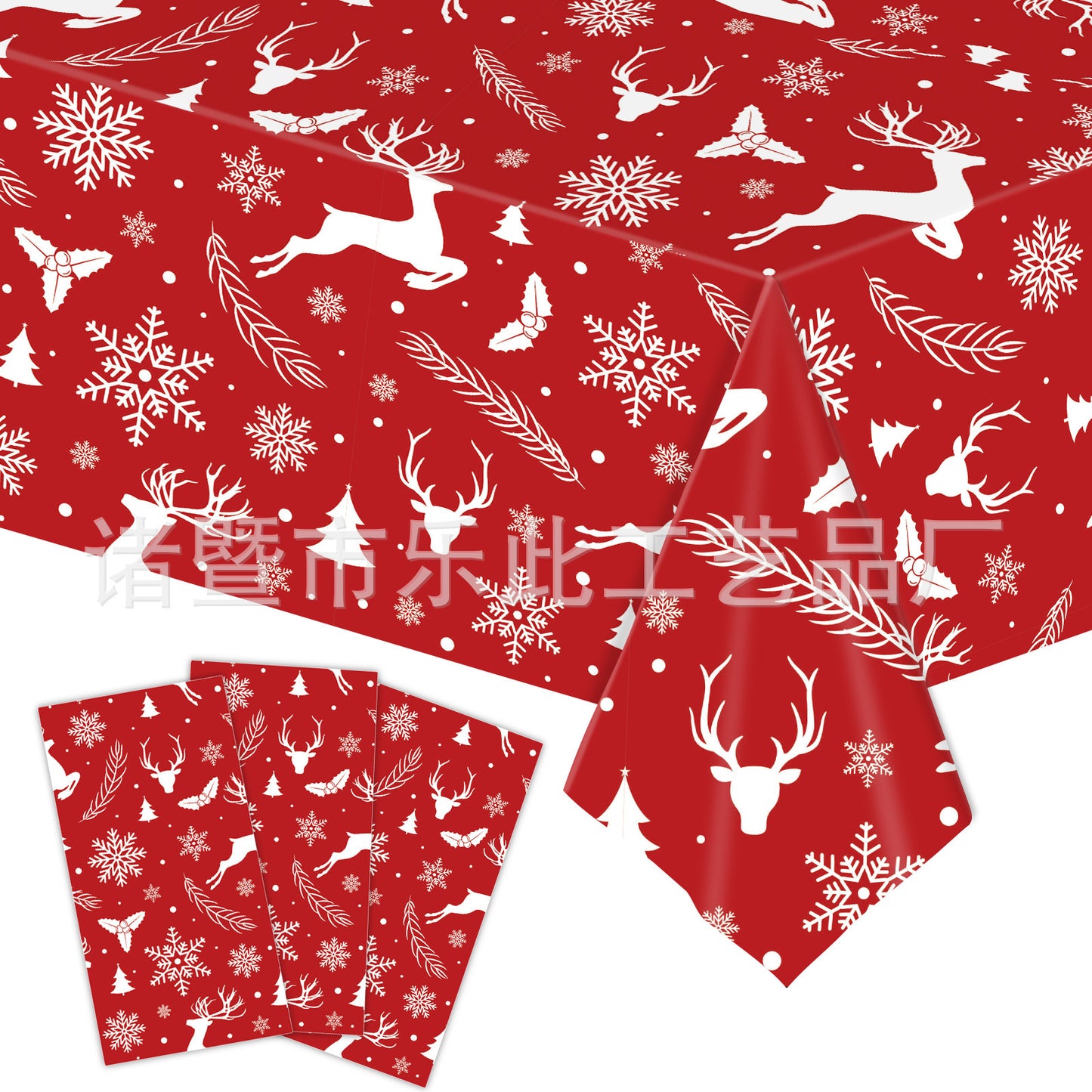 3 Pieces Christmas Tablecloth Holiday Party Tablecloth Christmas Tree Tablecloth Red And Green Christmas Theme Tablecloth Table Cover