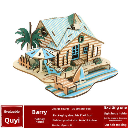 Stall Supply Children's Wooden 3D Puzzle Adult Puzzle Christmas Building Handmade Educational Model Toy