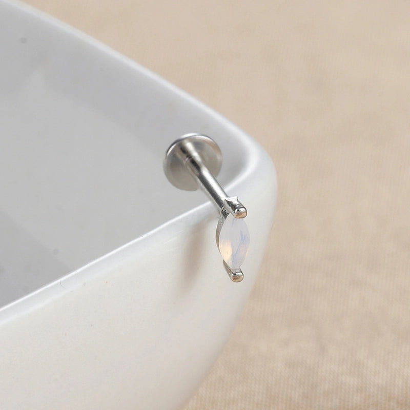 1 Piece Ear Cartilage Rings & Studs IG Style Minimalist Geometric Copper Inlay Gem Zircon Ear Cartilage Rings & Studs