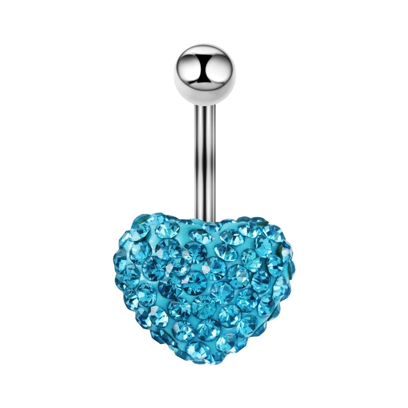 1 Piece Belly Rings Sexy Cool Style Heart Shape 316L Stainless Steel Alloy Plating Rhinestones