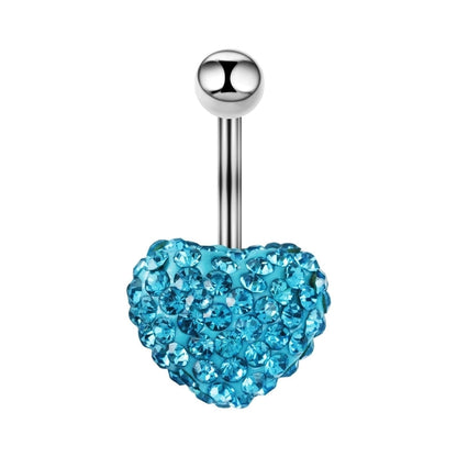 1 Piece Belly Rings Sexy Cool Style Heart Shape 316L Stainless Steel Alloy Plating Rhinestones