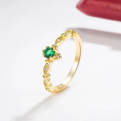 Copper Plating Geometric Artificial Gemstones Copper Rings