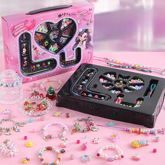 Children's Beaded Necklace Bracelet Beaded Girls Handmade DIY Making Girls Baby Educational Toys Christmas