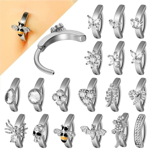 1 Piece Belly Rings Casual Hawaiian Tropical Flower Butterfly 304 Stainless Steel Inlay Zircon