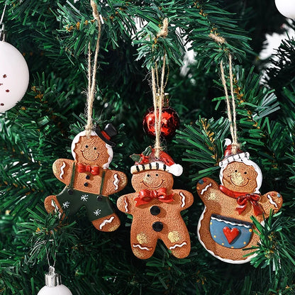 Christmas Cute Gingerbread Resin Party Festival Hanging Ornaments