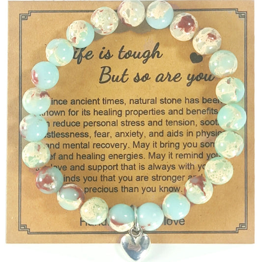 Fashion Love Pendant Bracelet Handmade Beaded Christmas Gift Card Powder Zebra Bracelet