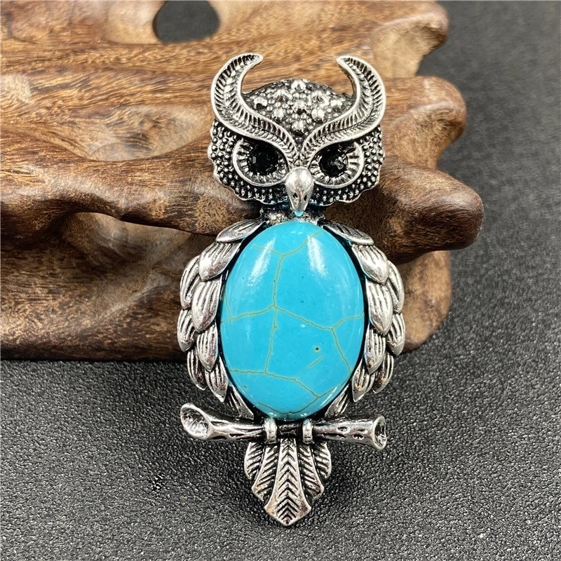 1 Piece Minimalist Owl Gem Plating Natural Stone Necklace