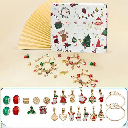 Christmas 24 Countdown Calendar DIY Blind Box Creative Blind Box Bracelet Jewelry Advent Gift