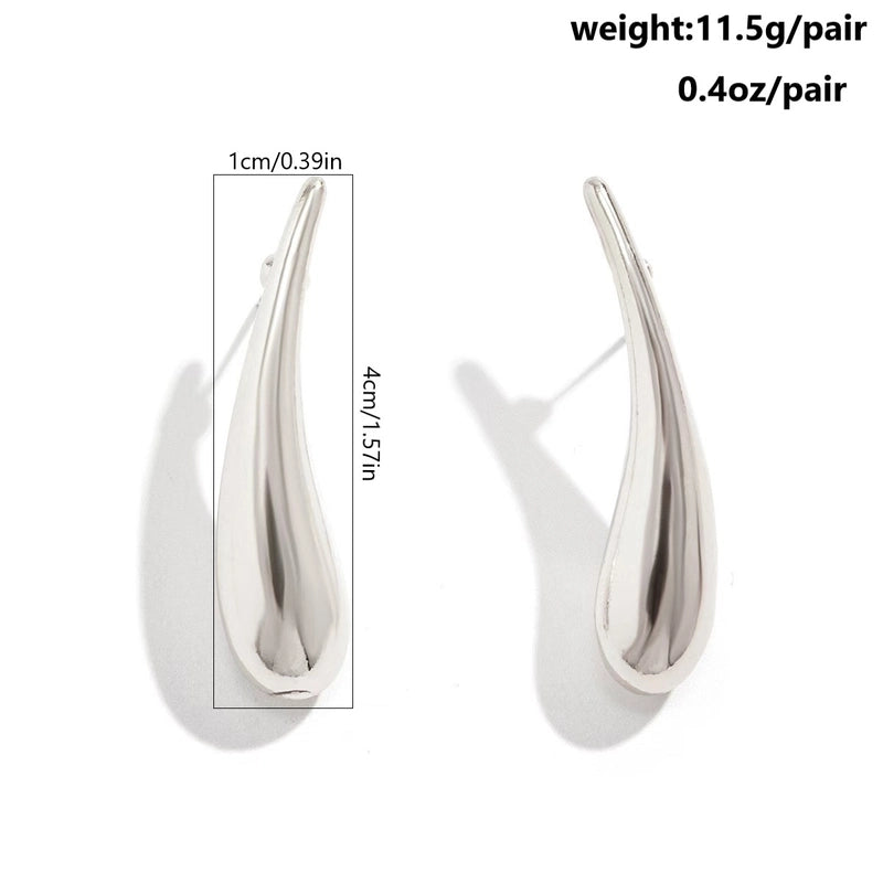 1 Pair Minimalist Oversized Geometric Copper 18k Gold Plated Drop Earrings