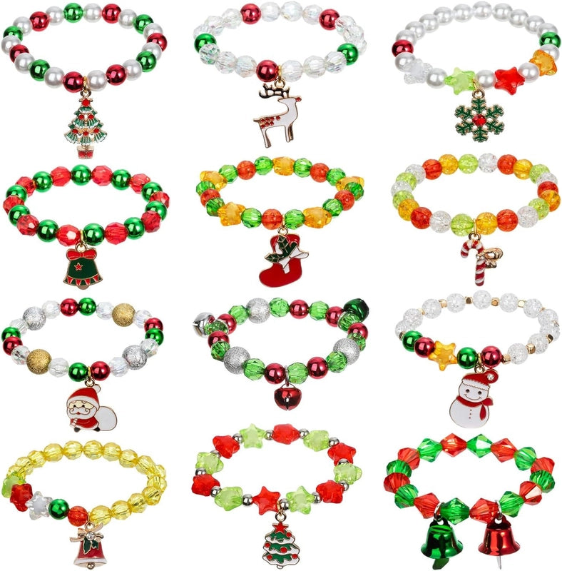 Christmas Element Bracelet New Christmas Snowflake Santa Claus Christmas Tree Pendant Bracelet For Women
