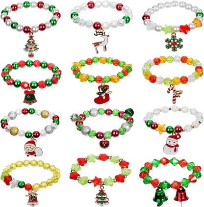 Christmas Element Bracelet New Christmas Snowflake Santa Claus Christmas Tree Pendant Bracelet For Women