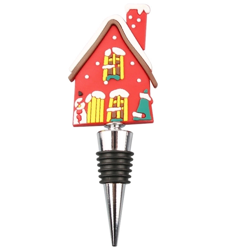 Christmas Cute Cartoon PVC Aluminium Alloy Wine Stopper 1 Piece