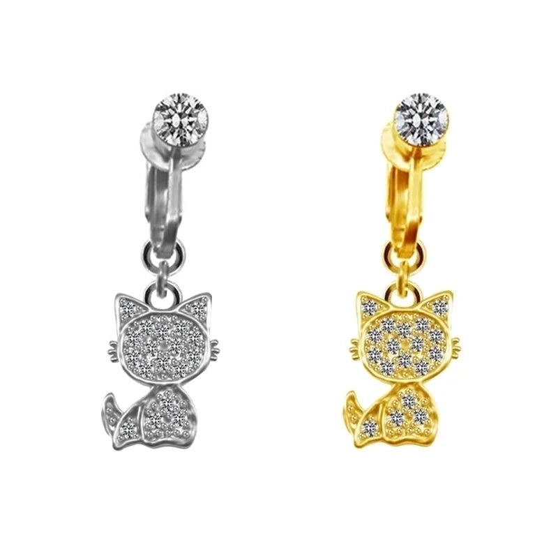 Casual Retro Minimalist Animal Starry Sky Moon Stainless Steel Alloy Copper White Gold Plated Gold Plated Rhinestones Belly Ring In Bulk