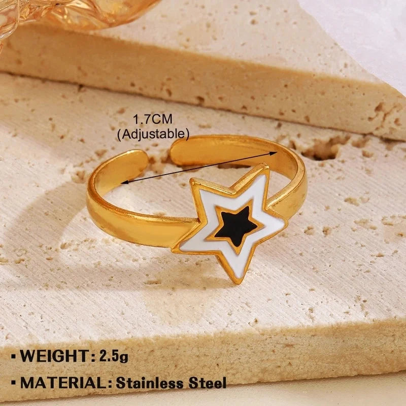Minimalist Geometric 304 Stainless Steel Plating Open Rings