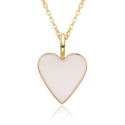 Copper IG Style Minimalist Heart Shape Enamel Plating Pendant Necklace