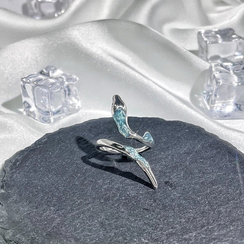 Hip-Hop Cool Style Snake Copper Plating Inlay Rhinestones Open Rings