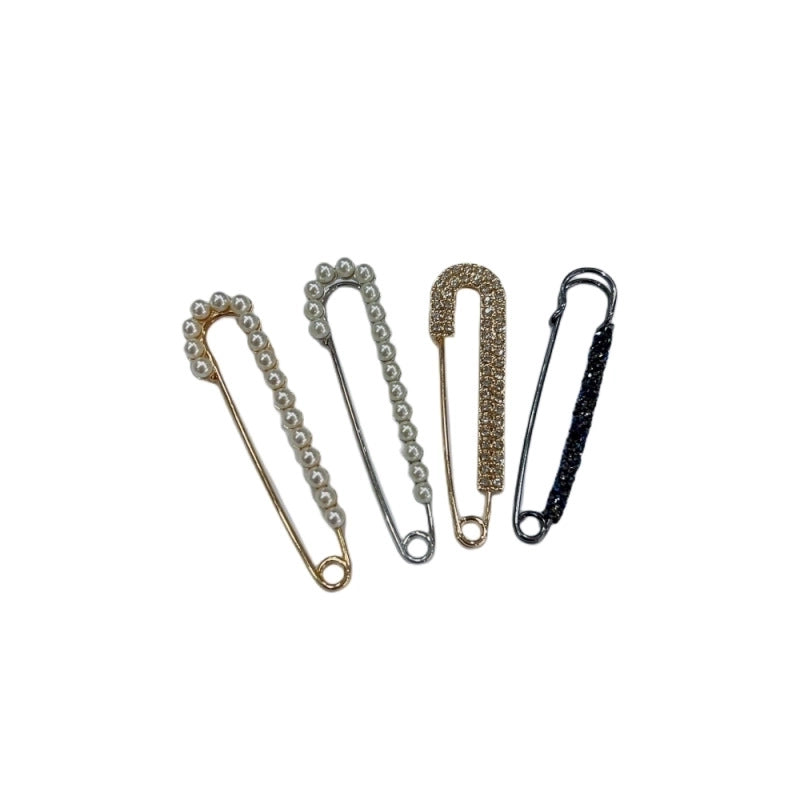 Pants Tight Pants Skirt Waist Artifact Tight Waist Pin Anti-running Light Brooch High-end Corsage Pin Jewelry Pearl Brooch Buckle