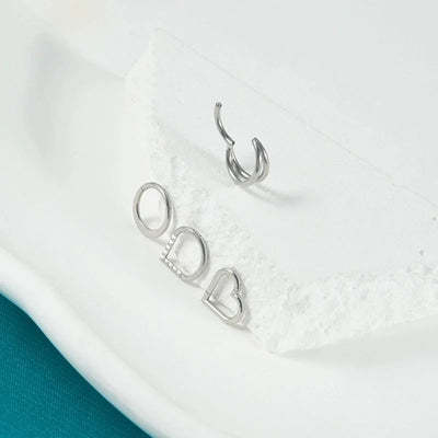 2 Pieces Nose Rings & Studs Modern Style Minimalist Shiny Water Droplets 304 Stainless Steel Copper Plating Inlay Synthetic Opal Rhinestones Zircon 18K Gold Plated