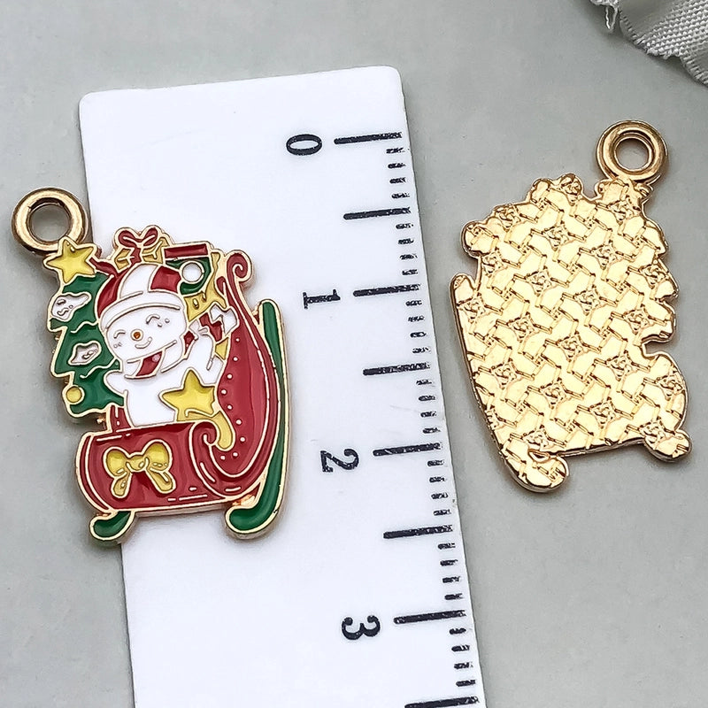 1 Piece 20 PCS/Package 16x23mm 17x22mm Alloy Christmas Tree Santa Claus Gingerbread Pendant Jewelry Accessories