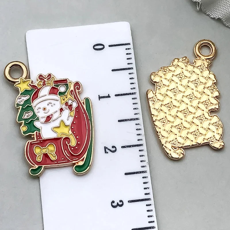 1 Piece 20 PCS/Package 16x23mm 17x22mm Alloy Christmas Tree Santa Claus Gingerbread Pendant Jewelry Accessories